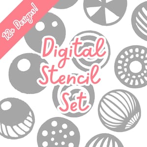 Wheels and Spheres Digital Masks Set 1, SVG cut file for cricut, silhouette, gel printing stencil, mixed media mask
