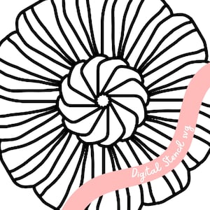 Flower Pinwheel Stencil - Mandala Design Stencil SVG for Cricut, Silhouette & Gel Printing – Perfect for Layering, Mixed Media Journals