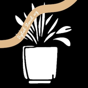 Potted Plants 14 Digital Stencil and Mask Set, Digital Stencil, SVG cut file for cricut, silhouette, gel printing stencil, mixed media mask