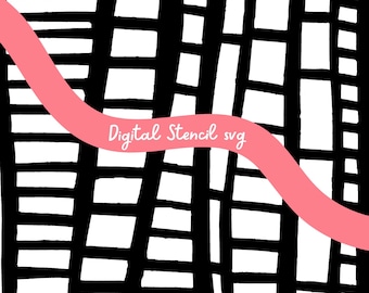 Stege-stencil - Digital stencil, SVG-klippfil för Cricut, silhuett, png, jpg, pdf, direktnedladdning, geltryckstencil