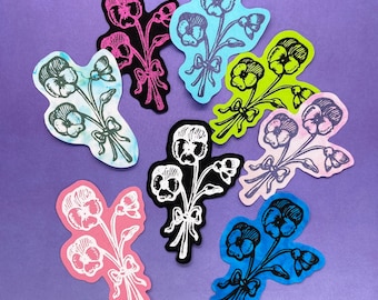 pansies pansy flower - screenprinted iron on patch
