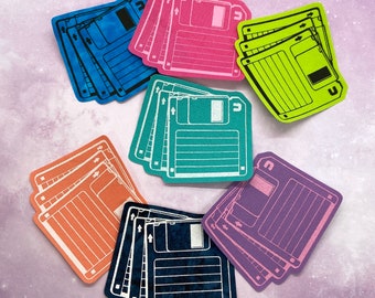retro 80er 90er Jahre Disketten - Bügelbild