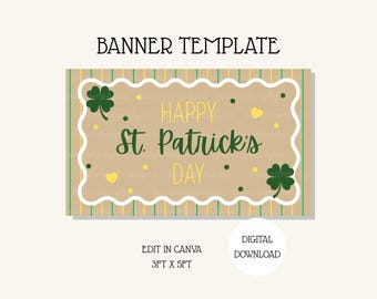 St. Patrick's Day Banner Vorlage | DIY Leinwand Design | DIGITALER DOWNLOAD