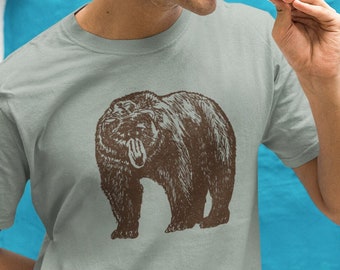 Cyclops Bear Unisex Adult T-Shirt Appalachian Adventure One Eye Bear Print Forest Protector Apparel Great Gift Idea Tee Outdoor Enthusiasts