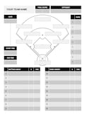 Baseball or Softball Lineup and Position Template