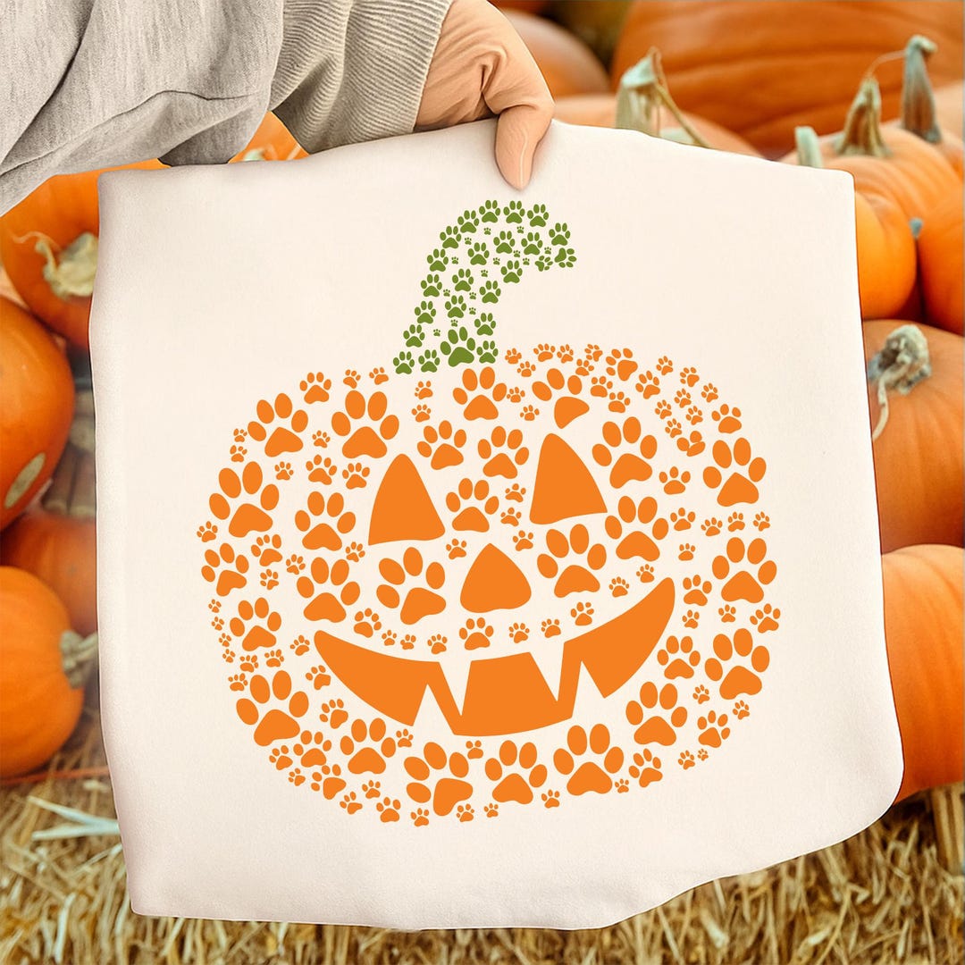Halloween Dog Paw PNG: Retro Pumpkin Design (digital Download) - Etsy