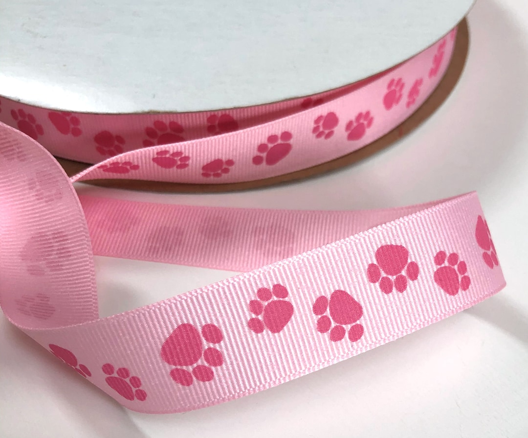 Pink Paw Print Grosgrain Ribbon 7/8 Inches Wide Trim, 3 Yds - Etsy