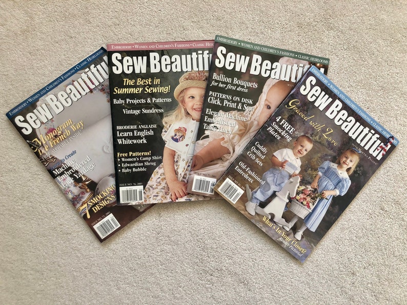 4 Sew Beautiful Magazines Martha Pullen 2001 2002 81 Heirloom Sewing 75 77 76