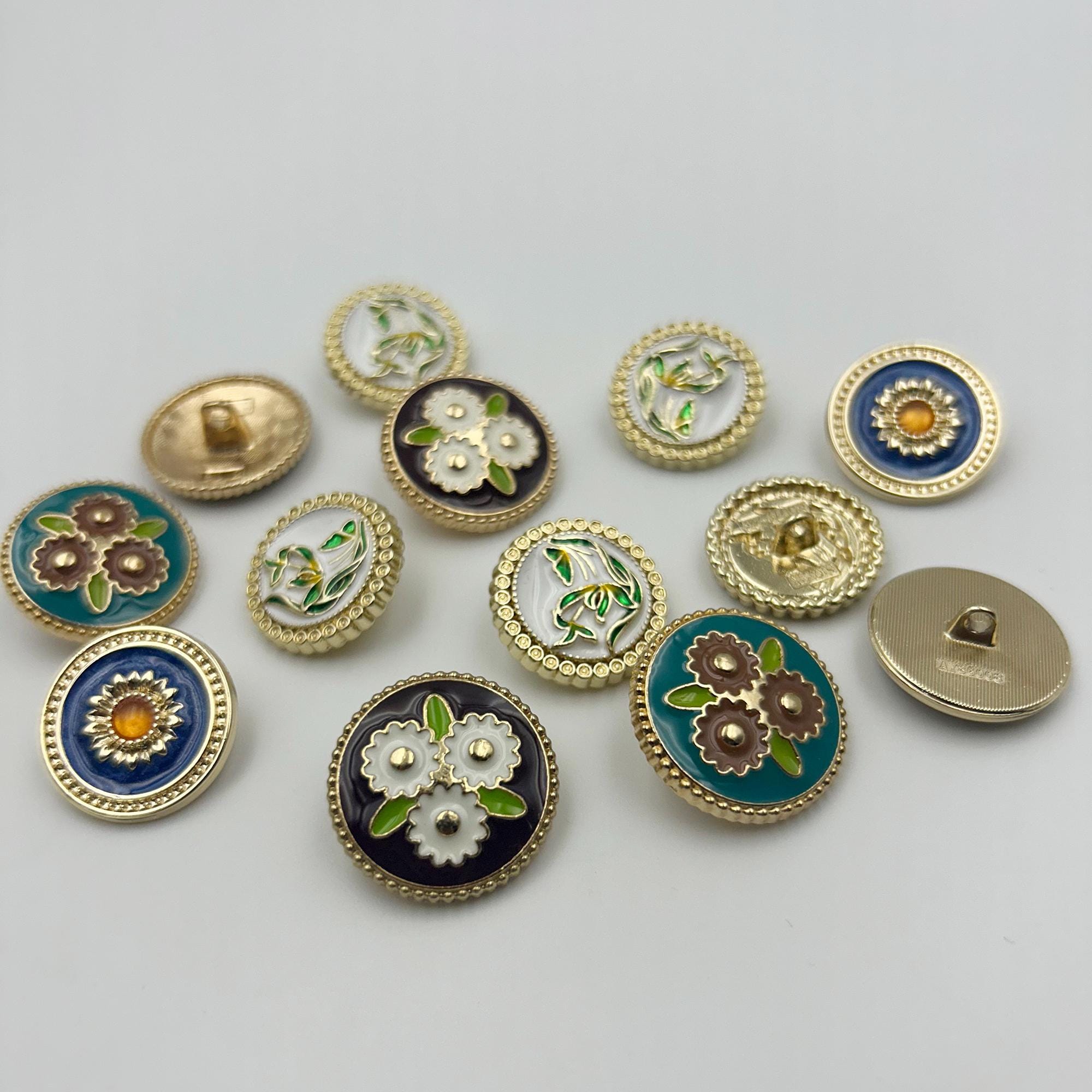 Antique enamel buttons - Etsy 日本