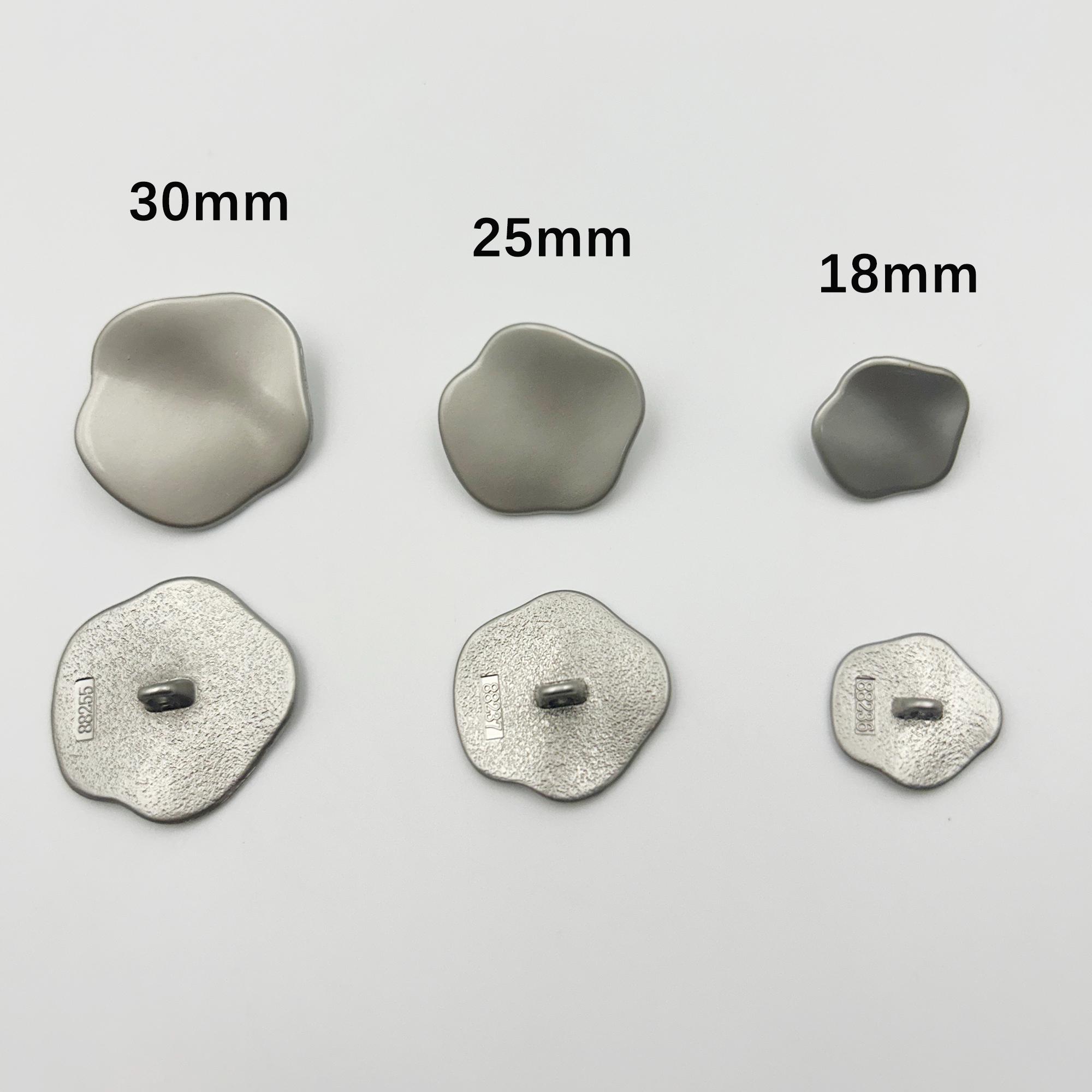 Matte Gold & Silver Wavy Metal Buttons: Irregular Sewing Embellishments ...