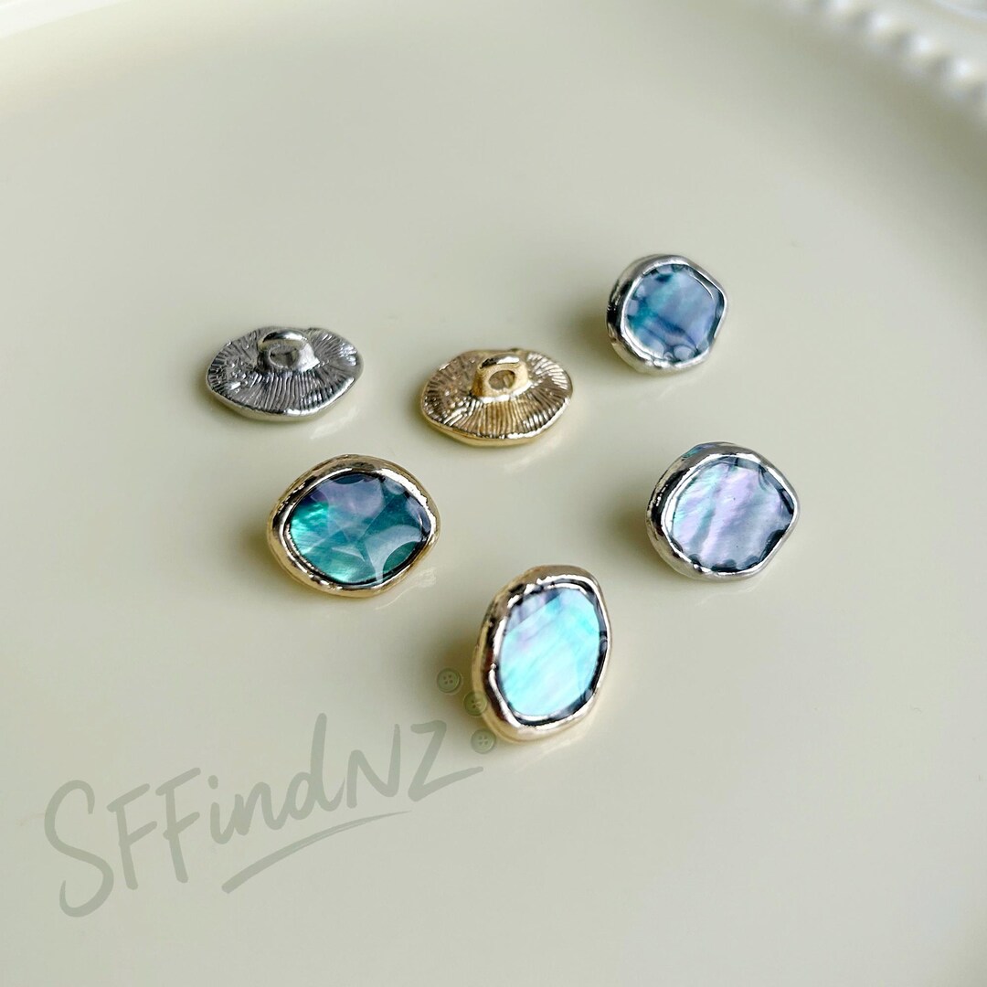 Irregular Oval Metal & Shell Buttons: 12.5mm Knitwear Embellishments - Etsy