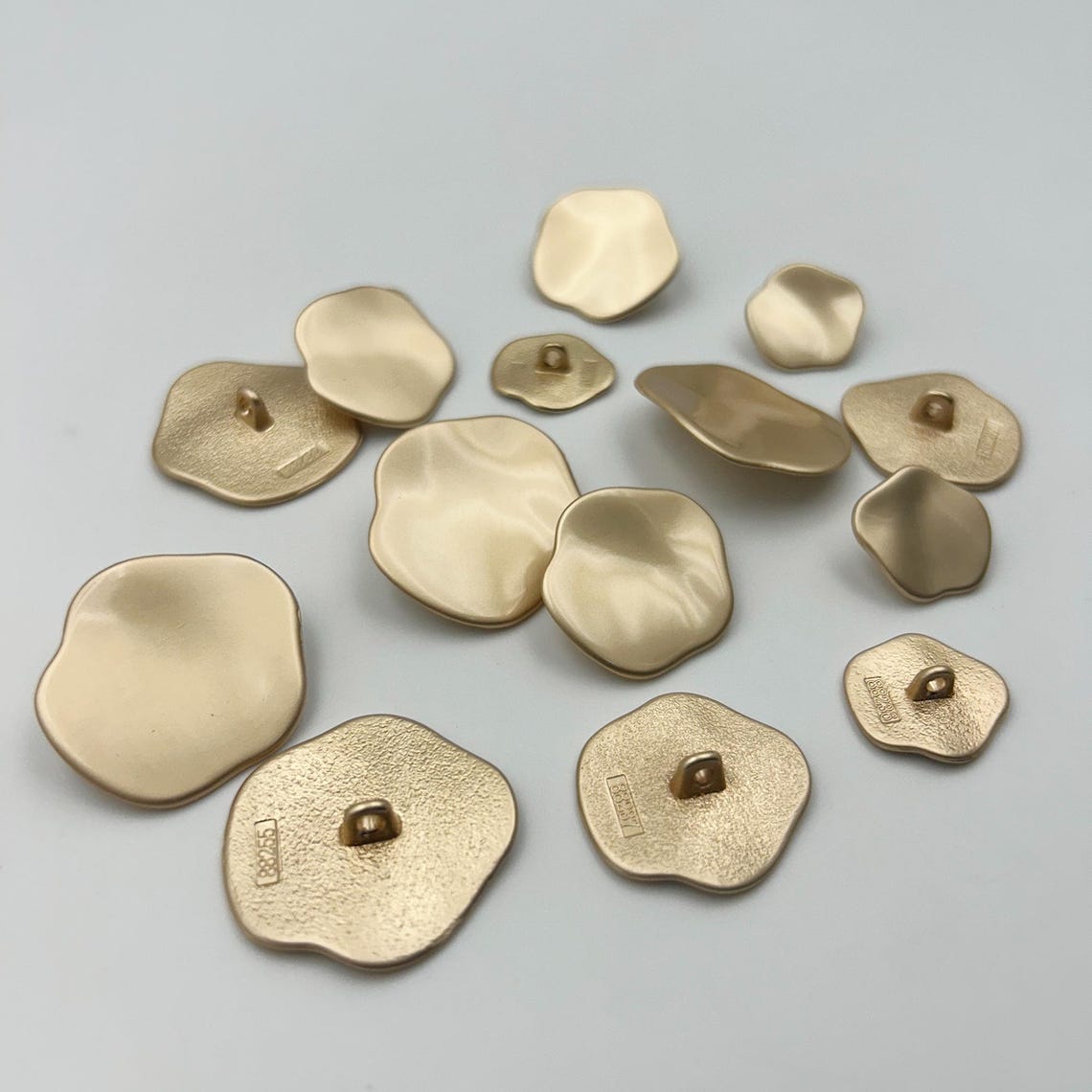 Matte Gold & Silver Wavy Metal Buttons: Irregular Sewing Embellishments ...