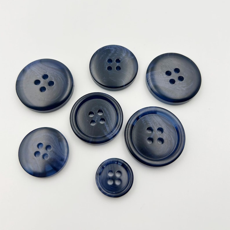 Blue Rag Button Dark Blue Gradient Resin Buttons: Personalized Coat Fasteners - Etsy