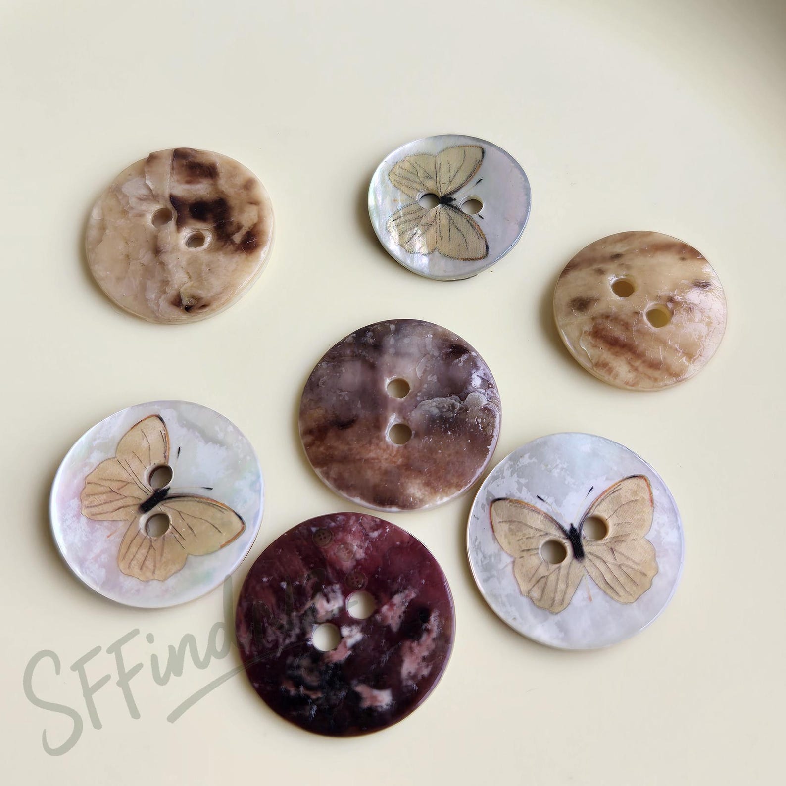 Butterfly Shell Buttons, Natural Shells, Perfect for Sewing and ...