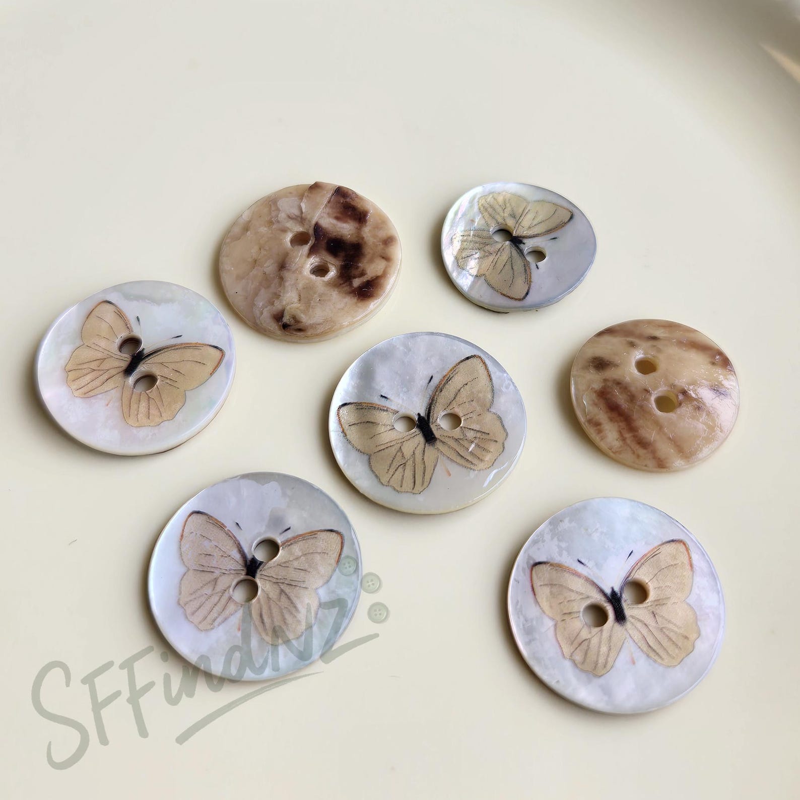 Butterfly Shell Buttons, Natural Shells, Perfect for Sewing and ...