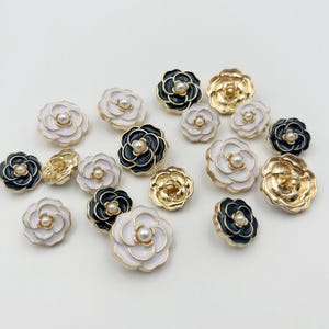 6/12 Pcs of floral metal rose buttons, high-quality buttons, suitable for sewing sweaters, cardigans, and knitwear
