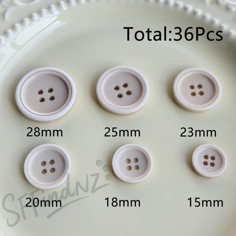 Total Button Round-edged Resin Buttons, 15mm-28mm Sizes, Sweater Buttons, DIY ...