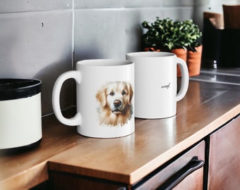 Taza Golden Retriever - Linda taza de café para perros - Regalo de taza para cachorros para amantes de los animales