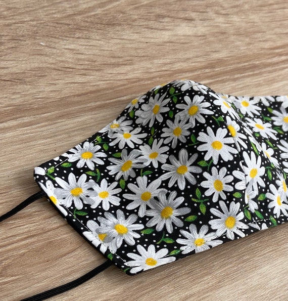 Daisies Face Mask/daisy Face Mask With Nose | Etsy