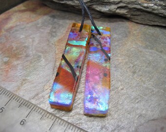 Dichroic glass (component pair) fused glass by Beth Mellor, Beeboo