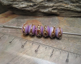 Opaque spacers (a bead set) lampwork glass beads by Beth Mellor, Beeboo