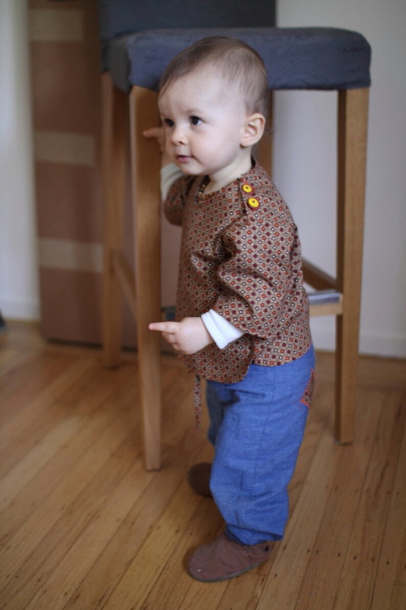 Patron Pdf Chemise Bebe Boheme Tailles 12 18 Et 24 Mois Etsy