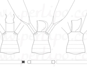 PDF Pattern (English) - Meilipotai A La Carte - Adjustable baby carrier 0-2years - inspired by Mei Tai - Meh-Dai -  (Instant Download)