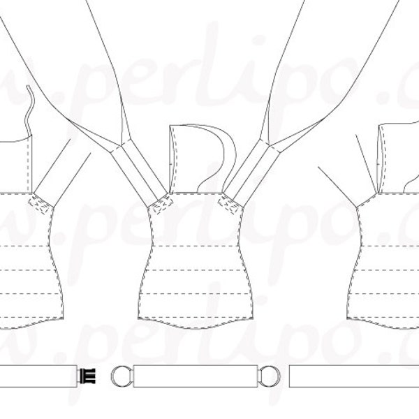 PDF Pattern (English) - Meilipotai A La Carte - Adjustable baby carrier 0-2years - inspired by Mei Tai - Meh-Dai -  (Instant Download)