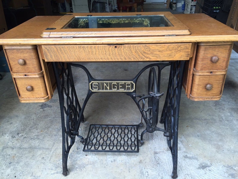Vintage Treadle Singer Sewing Machine Entryway Table Local Etsy