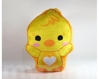 11" Minky Soft Plush Kawaii Yellow Duckie Plushie Pillow, Toy Play Room Nursery Stuffed Animal