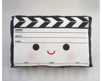 Decorative Pillow, Movie Pillow, Film Pillow, Movie Clapper, Black White, Drama, Throw Pillow, Kawaii, Cushion, Room Decor, Toys, 9 x 6"
