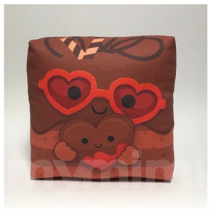 Chocolate Cake Mini Toy Pillow, Kawaii Food Print