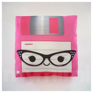 Decorative Pillow, Floppy Disk, Nerdy, Geeek Pillow, 80's, Retro, Techie, Cotton Pillow, Throw Pillow, Room Decor, Office Decor, 7 x 7"