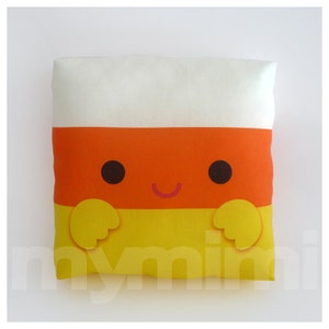 Decorative Pillow, Candy Corn, Halloween Decor, Candy Pillow, Halloween Candy, Kawaii Pillow, Stuffed Toy, Room Decor, Childrens Toy, 7 x 7&quot;