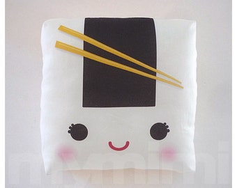 Decorative Pillow, Onigiri Pillow, Sushi Pillow, Japanese Food, Cushion, Kawaii, Home Decor, Room Decor, Dorm, Childrens Toys, 7 x 7&quot;
