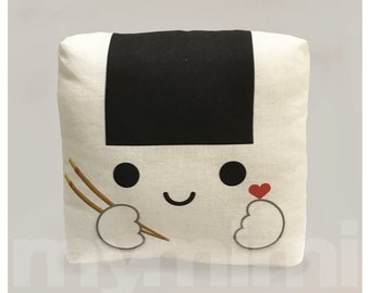 Decorative Pillow, Onigiri Pillow, Sushi Pillow, Japanese Food, Cushion, Kawaii, Home Decor, Room Decor, Dorm, Childrens Toys, 7 x 7"