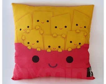 Decorative Pillow, Food Pillow, French Fries Pillow, Kawaii, Stuffed Toy, Home Decor, Kids Room Decor, Playroom Decor, Office Decor, 12 x 12