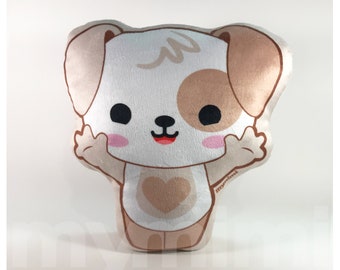 12" Minky Soft Plush Kawaii Tan Puppy Dog Plushie Pillow Play Room Toy Nursery Dorm Decor Stuffed Animal