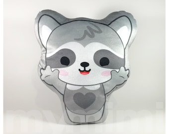 12" Minky Soft Plush Kawaii Raccoon Plushie PillowToy Play Room Nursery Decor Stuffed Animal
