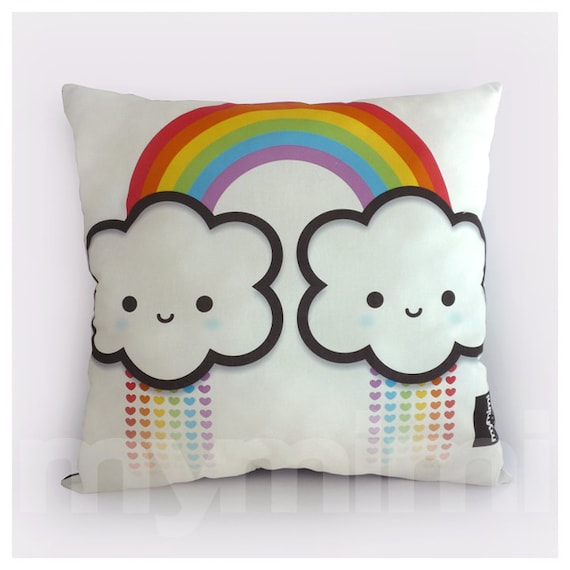 rainbow cloud pillow