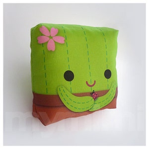 Decorative Pillow, Cactus Pillow, Throw Pillow, Green Pillow, Kawaii, Room Decor, Dorm Decor, Travel Pillow, Childrens Toys, 7 x 7 image 2