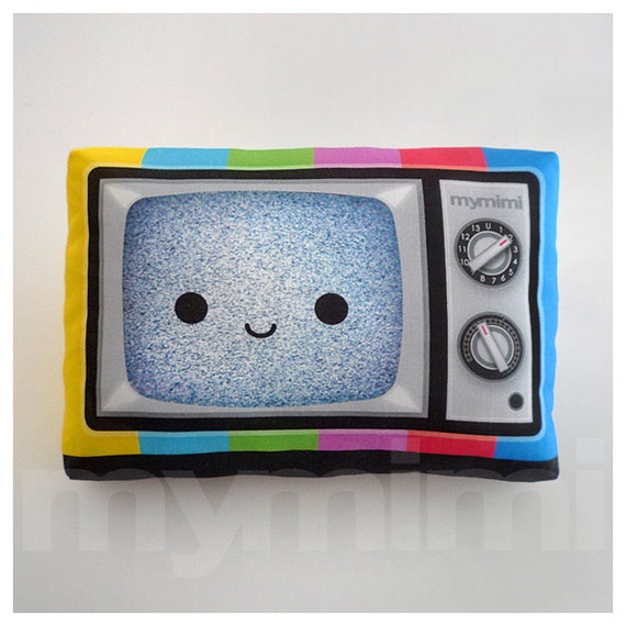 Decorative Pillow Tv Pillow Vintage Television Retro Etsy