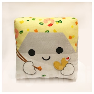 Decorative Pillow, Chinese Take Out Food, Cushion, Kawaii, Home Decor, Room Decor, Dorm Toys, 7 x 7&quot;