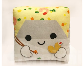 Decorative Pillow, Chinese Take Out Food, Cushion, Kawaii, Home Decor, Room Decor, Dorm Toys, 7 x 7"