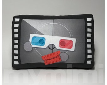 Mini Small Movie Pillow, Film Pillow, Classic Black White, Drama, Throw Kawaii, Cushion, Room Decor, Toys, 9 x 6"