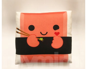Mini Pillow Sushi with Spam, Kawaii, Home Office Dorm Room, Childrens Toys, 7 x 7"
