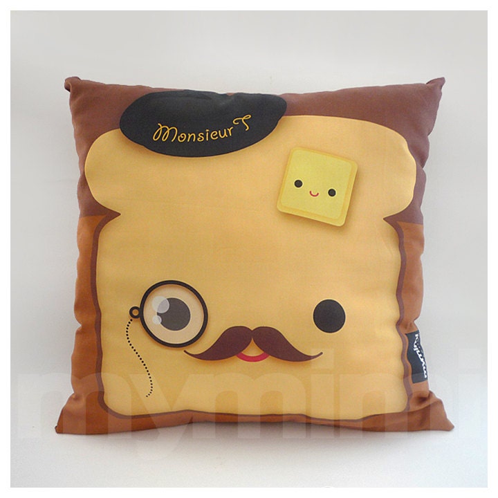Toast Bread Pillow Cushion with Aggrieved Expression, Kawaii Plush Toy  Funny Food Plush Cushion for Office Dorm Bedroom Seat,Plush Cushion Gift  for Birthday, Valentine, Christmas 