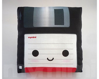 Decorative Pillow, Mini Pillow - Floppy Disk (Black)