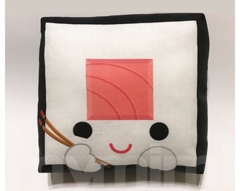 Decorative Pillow, Sushi Pillow, Japanese Food, Food Pillow, Kawaii Pillow, Cushion, Room Decor, Dorm, Toy Pillow, Childrens Toys 7 x 7"