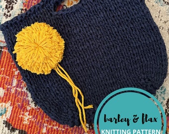 Chunky Knit Dandelion Purse Tote Bag Knitting Pattern (PDF Download)
